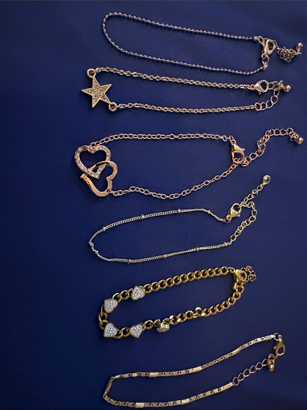 6pc Gold-Tone Women's anklet Bracelets